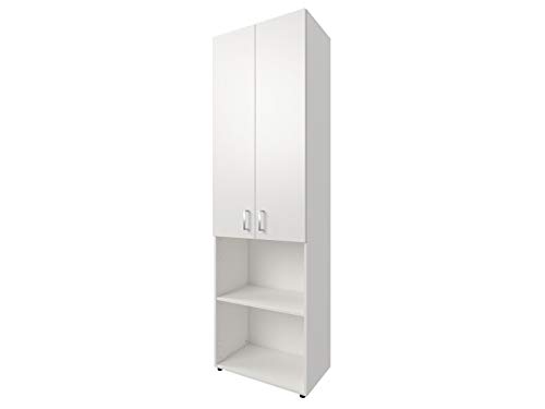 möbelando Kombi Regal Beistellschrank Aktenschrank Standschrank Schrank Büro Trio 32" Weiß von möbelando