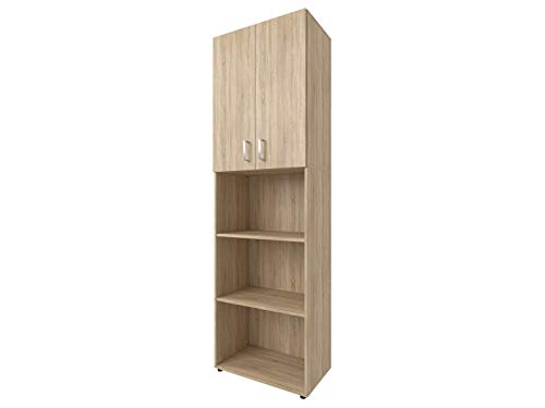 möbelando Kombi Schrank Beistellschrank Aktenschrank Standschrank Regal Büro Trio 23" Sonoma/Eiche von möbelando