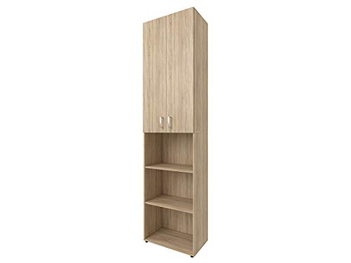 möbelando Kombi Schrank Ordnerschrank Büroschrank Beistellschrank Regal Trio 33" Sonoma/Eiche von möbelando