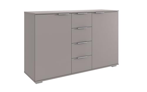 möbelando Kombikommode >Easy Plus< in Saharagrau, 130x83x41 cm, 4 Schubladen, 2 Drehtüren, 2 Einlegeböden, modernes Design, Schlafzimmermöbel, Made in Germany möbelando Kombikommode >Easy Plus< in Saharagrau, 130x83x41 cm, 4 Schubladen, 2 Drehtüren, 2 Einlegeböden, modernes Design, Schlafzimmermöbel, Made in Germany von möbelando