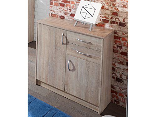 möbelando Kommode Anrichte Beistellschrank Hochkommode Standschrank Schrank Olli III Sonoma-Eiche von möbelando