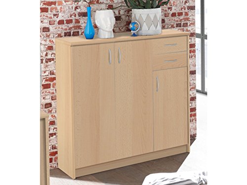 möbelando Kommode Beistellschrank Sideboard Anrichte Standschrank Holzkommode Olli VI Buche von möbelando