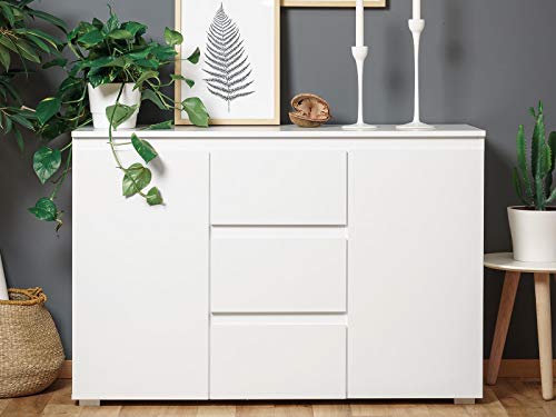 möbelando Kommode Beistellschrank Sideboard Anrichte Standschrank Schrank Ravenna III Weiß matt von möbelando