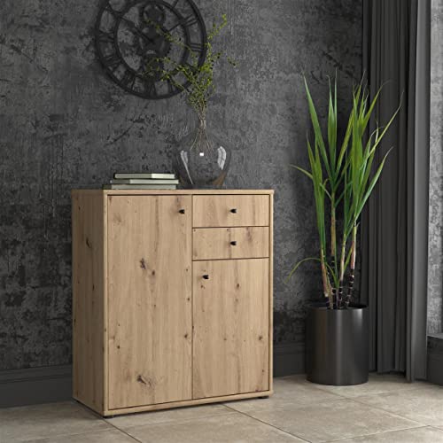 möbelando Kommode Beistellschrank Standschrank Anrichte Holzschrank Schrank Tembi VI Artisan Eiche von möbelando