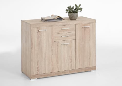 möbelando Kommode >Birkenhead IX< in Eiche - 120x90x50cm (BxHxT) von möbelando