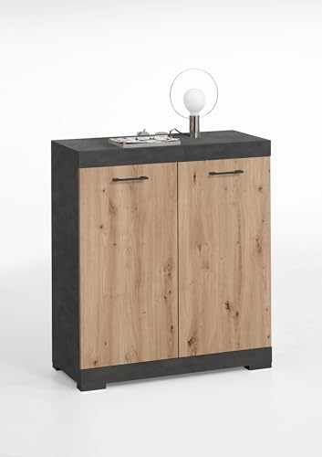 möbelando Kommode >Bristol 1< in Matera-Artisan Eiche - 80x89,9x34,9cm (BxHxT) von möbelando