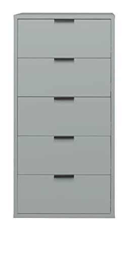 möbelando Kommode Hochkommode Standschrank Schubladenkommode Boulder VI Pine Green Bodengleiter von möbelando