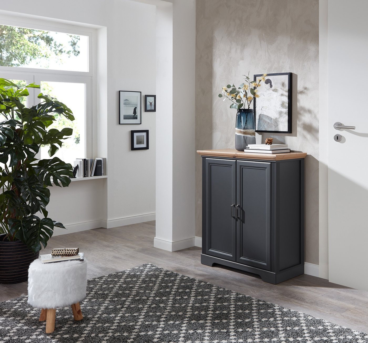 freiraum Kommode JASMIN (BxHxT: 93x102x41 cm), in Artisan/graphit mit 2 Türen und 2 Einlegeböden von freiraum