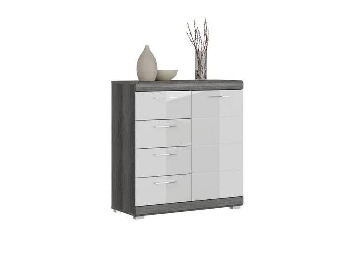 möbelando Kommode Sandusky, 80 x 85 x 37 cm (B/H/T), silberfarben von möbelando