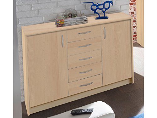 möbelando Kommode Standschrank Anrichte Sideboard Beistellschrank Holzkommode Olli VII Buche von möbelando
