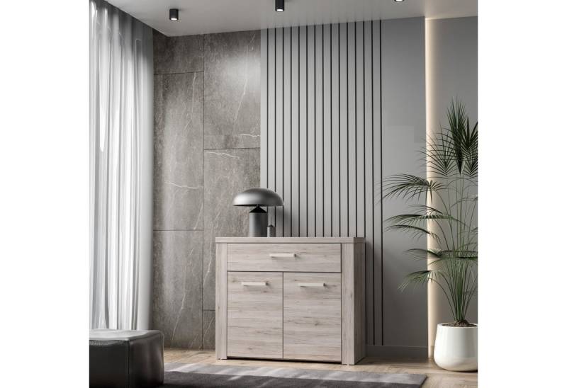 FORTE Kommode in beige,braun - 96,3x83,1x41,3cm (BxHxT) von FORTE