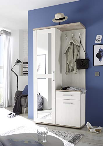 möbelando Kompaktgarderobe Dielengarderobe Garderobe Standgarderobe Flurmöbel Barbara I von möbelando