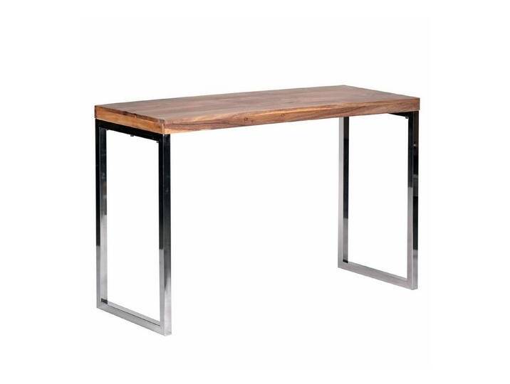 möbelando Konsolentisch Konsolentisch GUNA Massivholz Akazie Konsole mit Metallbeinen Schreibt, 120 x 77 x 45 cm (B/H/L), braun von möbelando