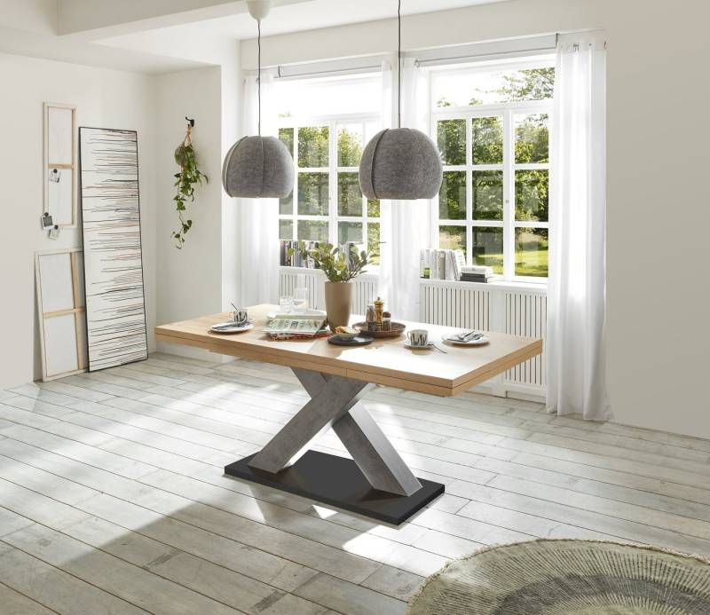 Mäusbacher Kulissentisch in asteiche / graphit - 180x76x90cm (BxHxT) von Mäusbacher