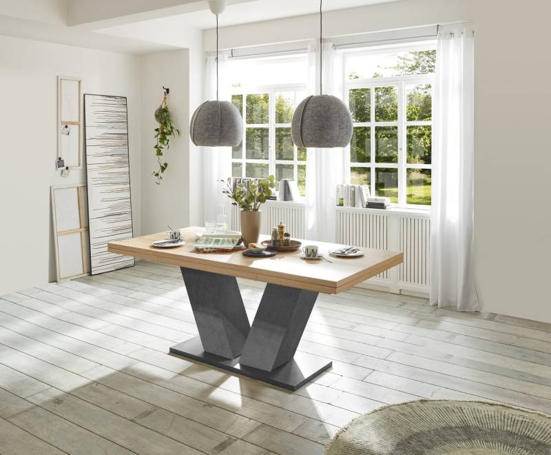 Mäusbacher Kulissentisch in asteiche / graphit - 180x76x90cm (BxHxT) von Mäusbacher