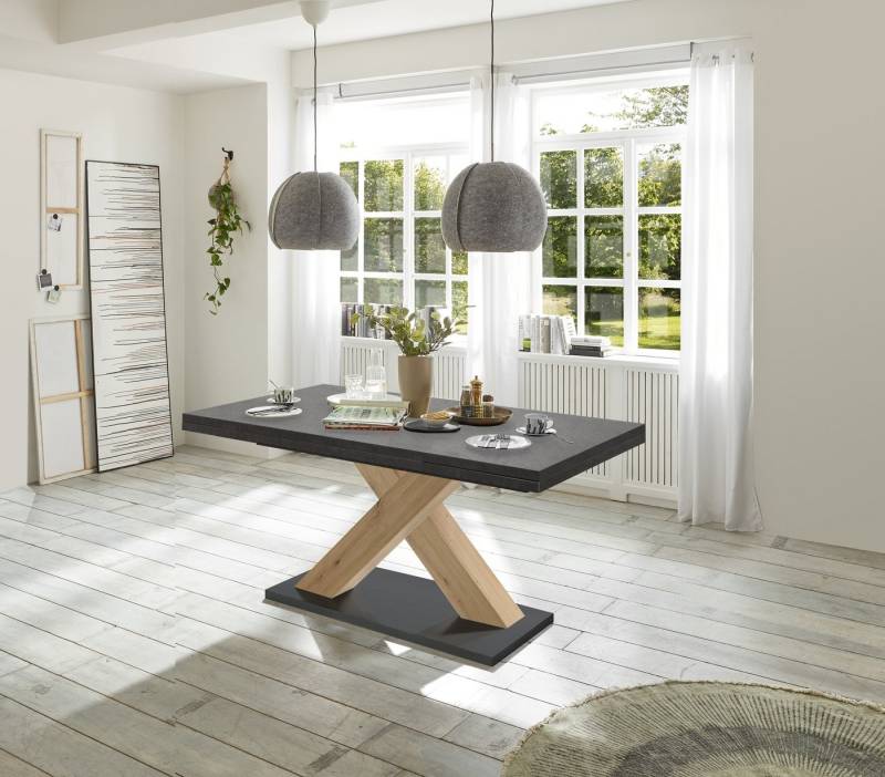 Mäusbacher Kulissentisch in graphit / asteiche - 180x76x90cm (BxHxT) von Mäusbacher