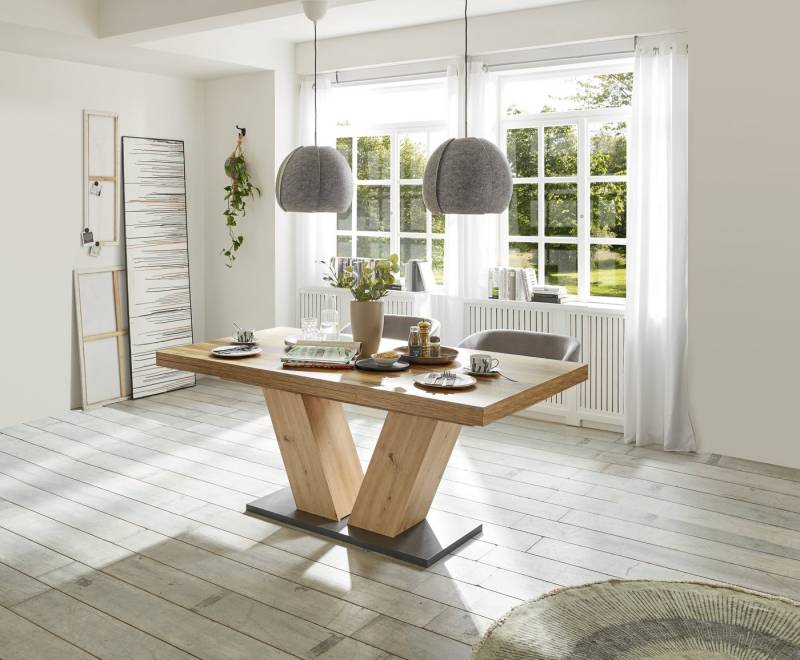 Mäusbacher Kulissentisch in plankeneiche / asteiche - 180x76x90cm (BxHxT) von Mäusbacher