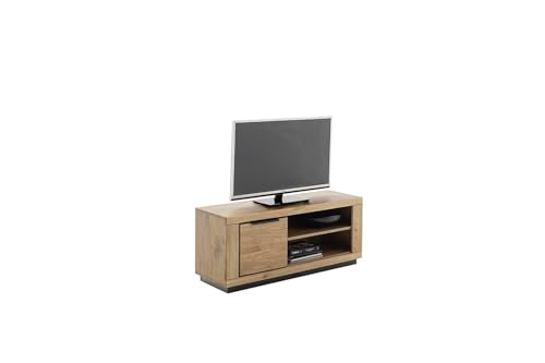 möbelando Lowboard >GRENO< Fronten in Wildeiche massiv geölt, Zeitlose Optik, in den Maßen ca. 122 x 52 x 54 cm (B/H/T) - mit optimalen Stauraum für Ihr Zuhause - Sideboard Lowboard TV Element von möbelando