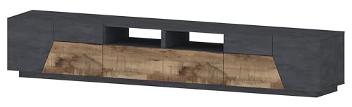möbelando Lowboard >Ragusa< in Schiefer-ahorn Pereira, Holzwerkstoff - 260x46x43cm (BxHxT) von möbelando