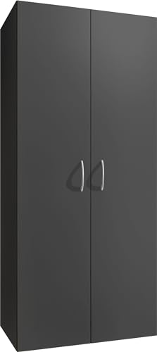 möbelando Mehrzweckschrank >MULTIRAUMKONZEP< in Graphit - 70x185x40cm (BxHxT) von möbelando
