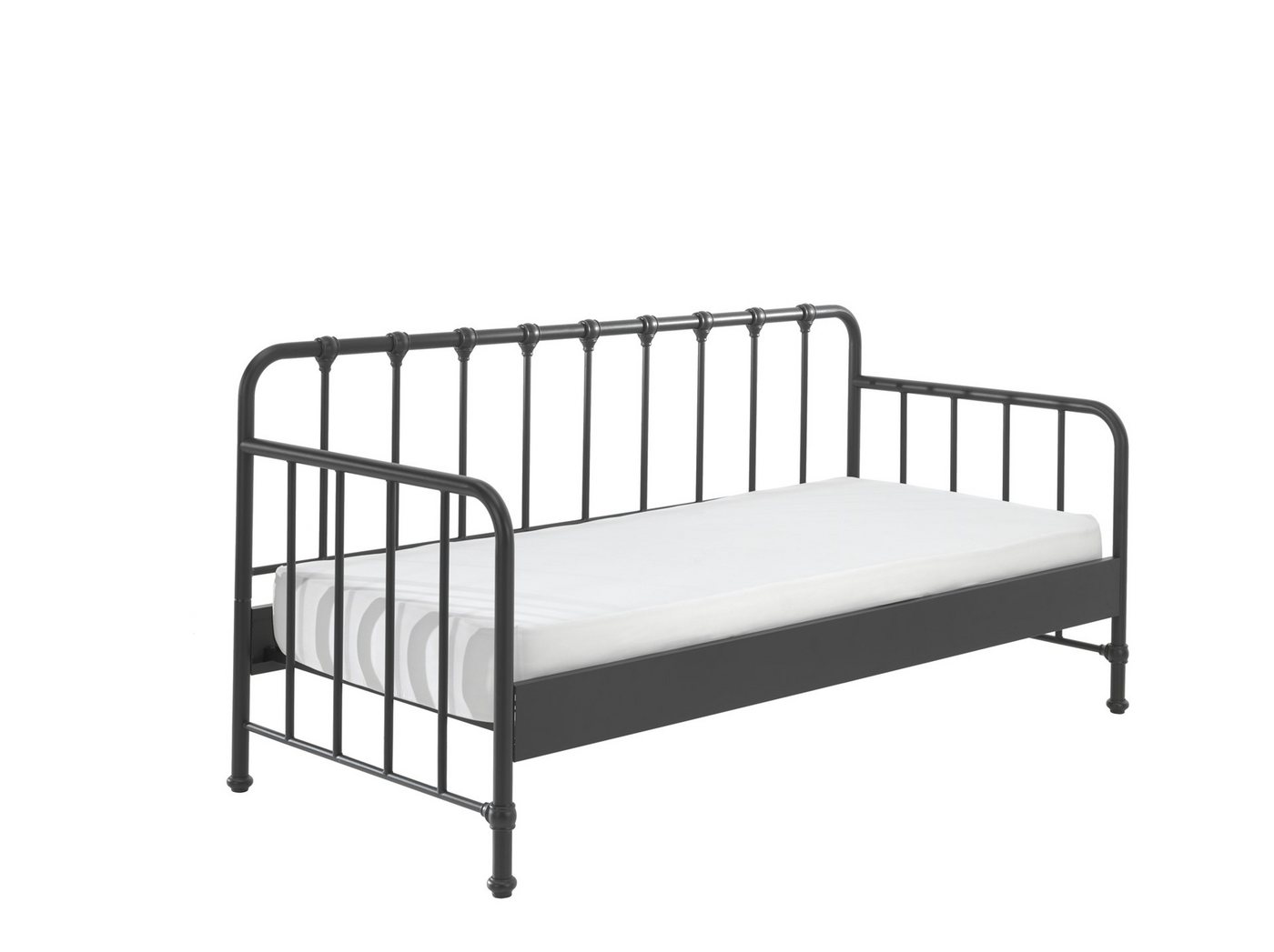 möbelando Metallbett BRONXX, aus Metall in Schwarz matt. Abmessungen (BxHxT) 96,5x110x206 cm von möbelando