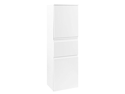 möbelando Midischrank Beistellschrank Seitenschrank Badschrank Holzschrank Bad Cleo I (Korpus-weiß/Front-weiß-Hochglanz) von möbelando