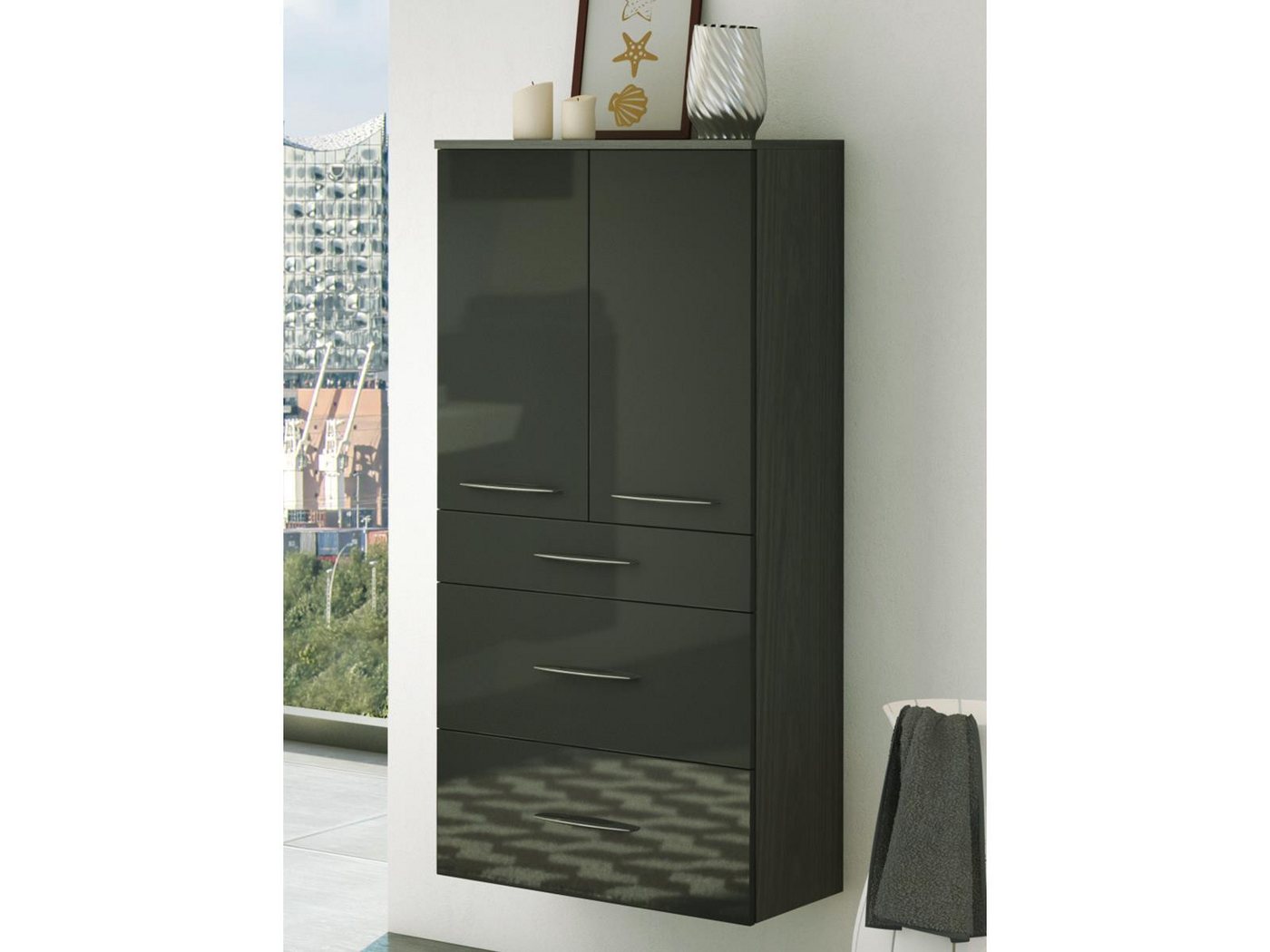 freiraum Midischrank Graphit 60 x 130 x 35 cm (B/H/T) von freiraum