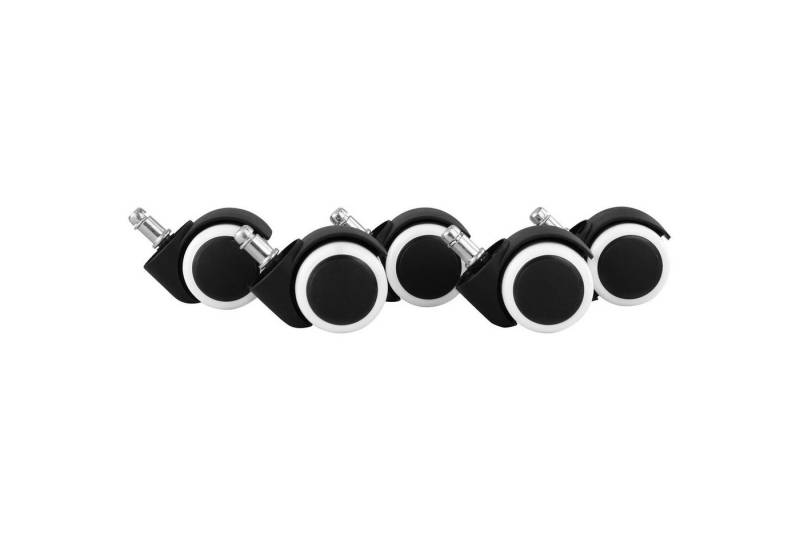 möbelando Möbelrolle 5er Set leichtgängige Hartbodenrollen für Bürostuhl 11 mm Stift, (5er Set), 5 x 5 x 5 cm (B/H/L) von möbelando