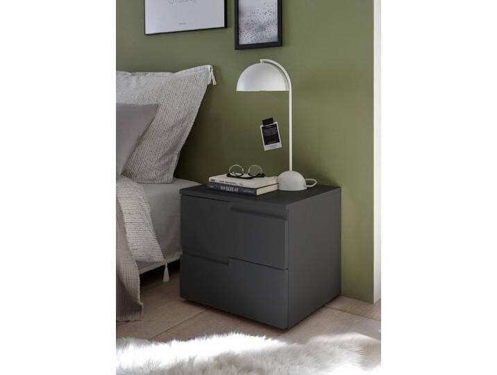 möbelando Nachtkommode Suzette (BxHxT: 46x42x40 cm), in Graphit matt mit 2 Schubladen von möbelando