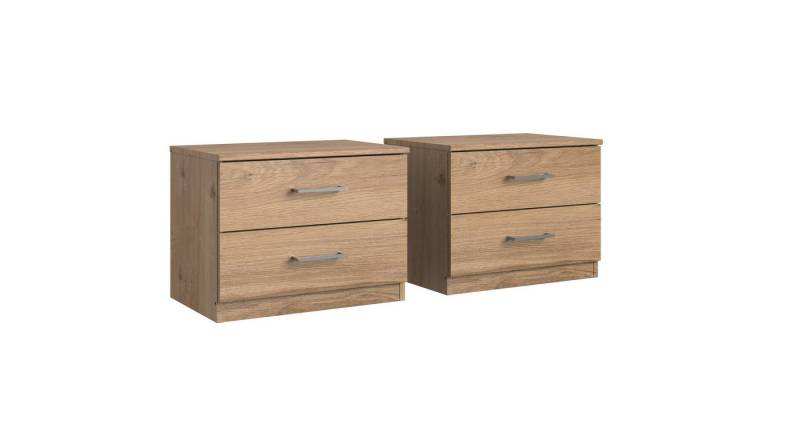 Wimex Nachtschrank (2er-Set) in PLANKENEICHE NACHBILDUNG - 52x40x38cm (BxHxT) (2er-Set, 2er-Set) von Wimex