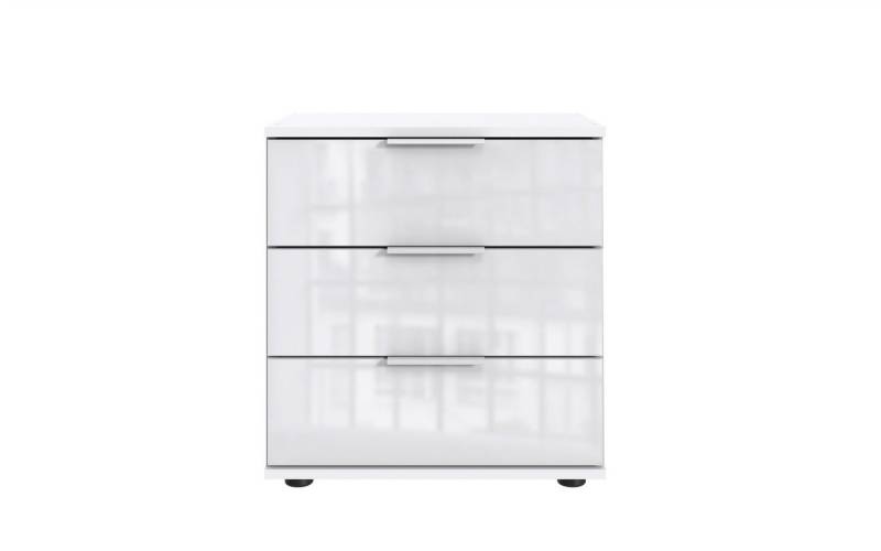 Wimex Nachtschrank in WEISS + GLAS WEISS - 52x58x38cm (BxHxT) von Wimex