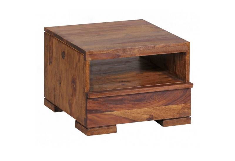 möbelando Nachttisch Nachttisch MUMBAI Massiv-Holz Sheesham Nacht-Kommo, Nachttisch MUMBAI Massiv-Holz Sheesham Nacht-Kommode 30 cm 1 Schublade Ablage Nachtschrank Landhaus-Stil Echt-Holz von möbelando