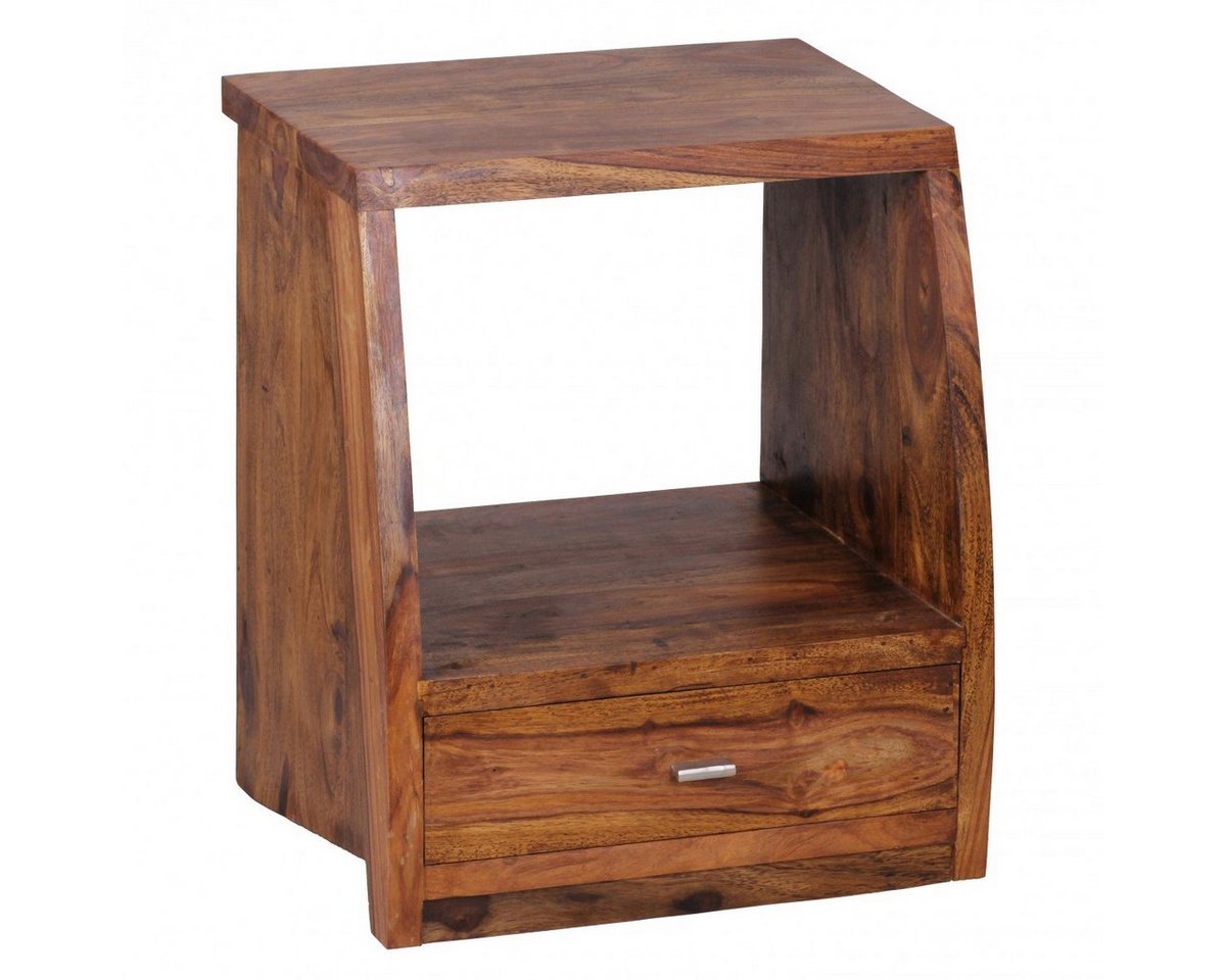 möbelando Nachttisch Nachttisch MUMBAI Massiv-Holz Sheesham Nacht-Kommo, Nachttisch MUMBAI Massiv-Holz Sheesham Nacht-Kommode 53 cm 1 Schublade Ablage Nachtschrank Landhaus-Stil Echt-Holz von möbelando