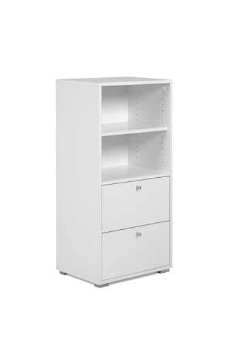 möbelando Regal >FYN< in Weiß - 46x96,5x33,5cm (BxHxT) von möbelando