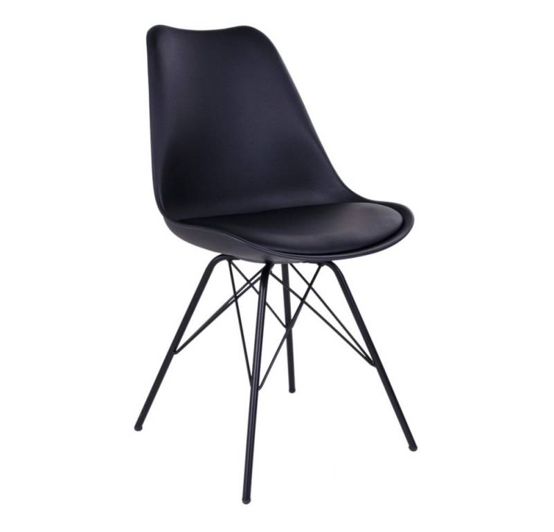 House Nordic Schalenstuhl (2er-Set) in Schwarz, Glattlederoptik - 48x86x55cm (BxHxT) (2er-Set) von House Nordic