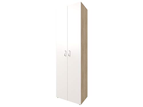 möbelando Schrank Beistellschrank Ordnerschrank Standschrank Büroschrank Trio 5" Sonoma/Eiche/Weiß von möbelando