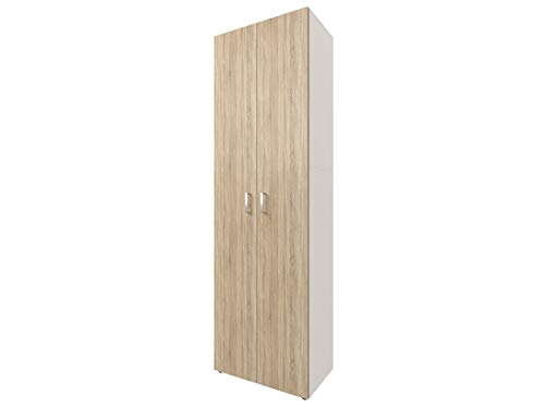 möbelando Schrank Beistellschrank Ordnerschrank Standschrank Büroschrank Trio 5" Weiß/Sonoma/Eiche von möbelando