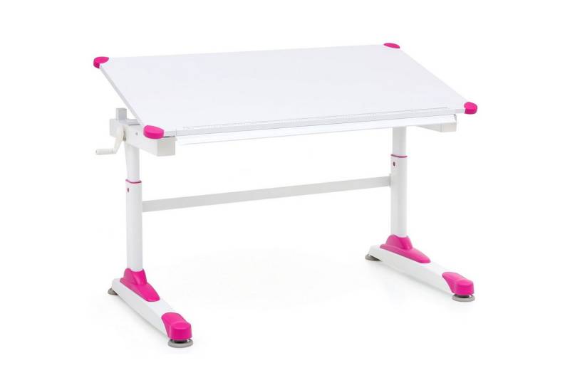 möbelando Kinderschreibtisch Design Kinderschreibtisch WL5.759 Holz 119 x 67 cm Pink/Weiß Maltisch, 119 x 58 x 67 cm (B/H/L) von möbelando