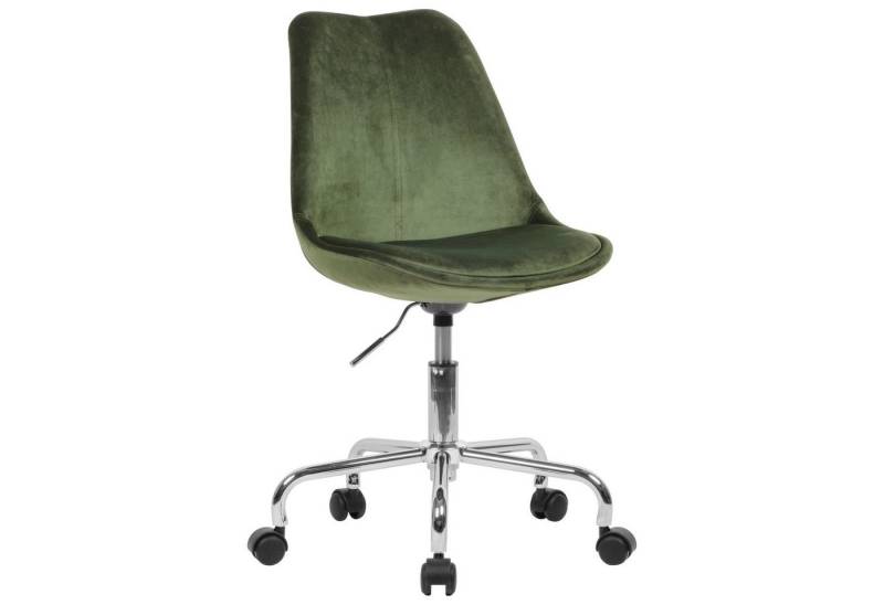 möbelando Schreibtischstuhl Schreibtischstuhl Grün Samt, Design Drehstuhl mit Lehne, Arbeitsstuh, 64 x 94 x 65 cm (B/H/L) von möbelando