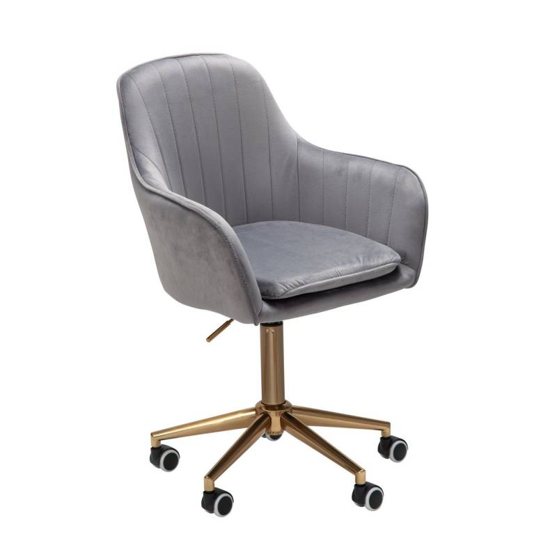 möbelando Schreibtischstuhl Schreibtischstuhl Samt Grau, Design Drehstuhl mit Lehne, Arbeitsstuh, 52 x 105 x 54 cm (B/H/L) von möbelando
