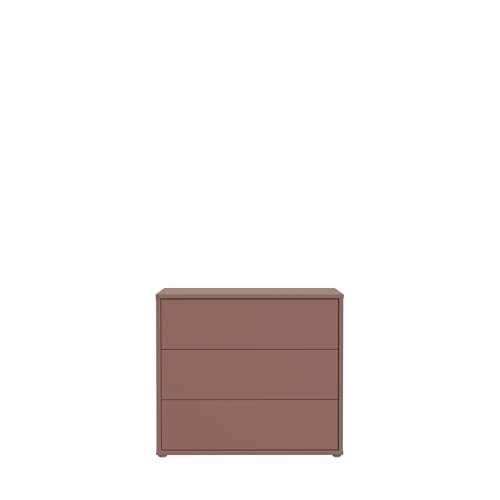 möbelando Schubkastenkommode >Alice Springs< Moderne Kommode in Terrakotta mit 3 Push-to-Open-Schubladen. Maße: 94,8×83,1×41,5?cm (B/H/T). Aus Spanplatte, zerlegt geliefert. von möbelando