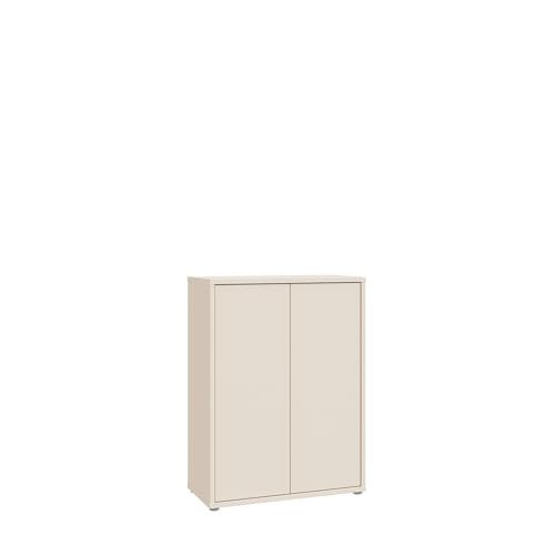 möbelando Schuhschrank >Alice Springs< Moderne Kommode, in Sand-farbig, mit 2 Türen, 4 Böden, Push-to-Open-Funktion. Maße: 74,5×99,1×34,9?cm. Zerlegte Lieferung. von möbelando