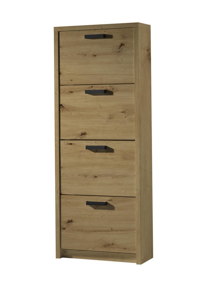möbelando Schuhschrank Schuhschrank >Brady< in - 64x164x24cm (BxHxT) 64 x 164 x 24 cm (B/H/T) von möbelando