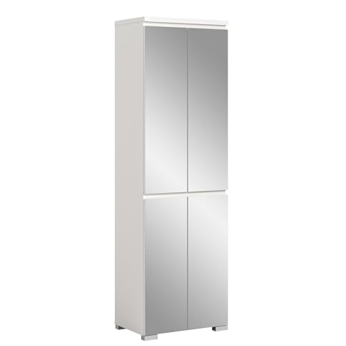 möbelando Schuhschrank >Shoelove< in Weiß - 60x193x40cm (BxHxT) von möbelando