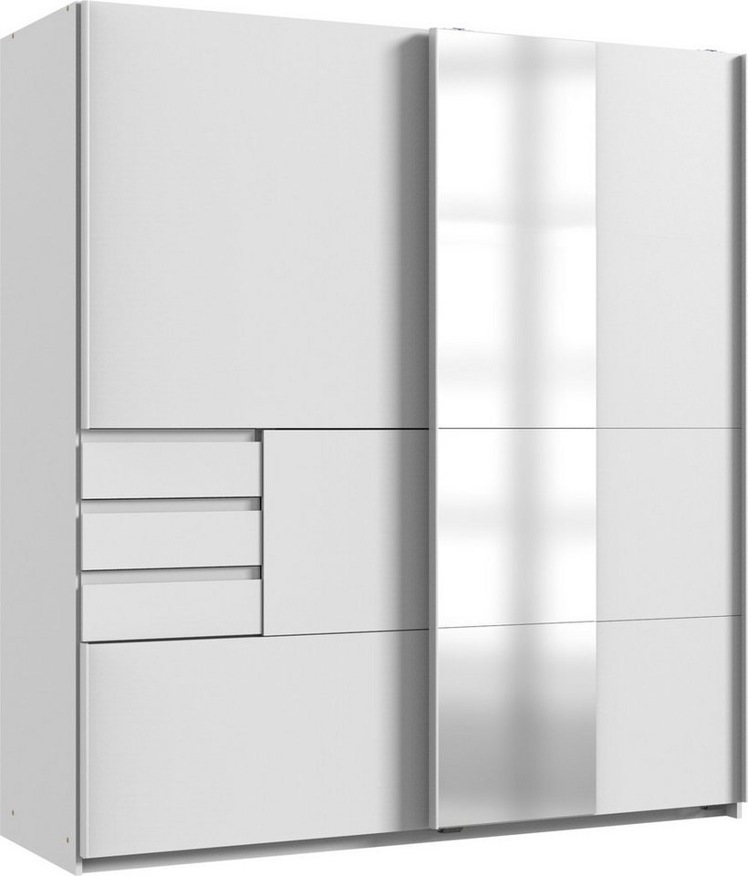 freiraum Schwebetürenschrank Bamberg (BxH: 180x198 cm) in WEISS mit 3 Schubladen und 2 Türen von freiraum