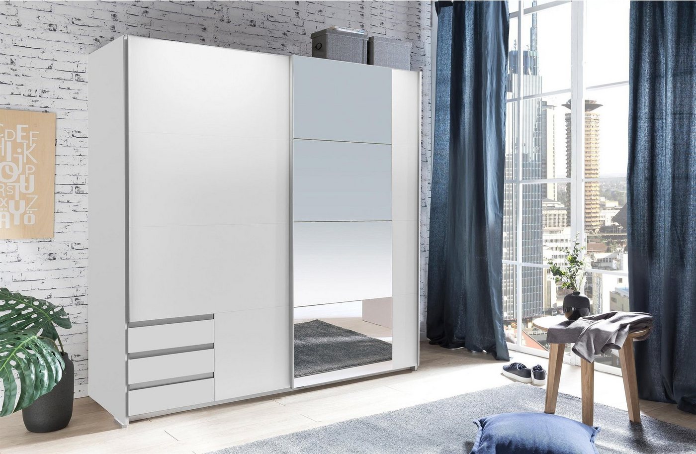 möbelando Schwebetürenschrank Eugenio 180 x 198 x 64 cm (B/H/T) möbelando Schwebetürenschrank Eugenio 180 x 198 x 64 cm (B/H/T) von möbelando