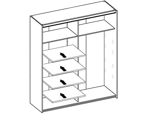 möbelando Schwebetürenschrank Kleiderschrank Schiebetürenschrank Schrank Schlafen Fred I Sonoma-Eiche von möbelando