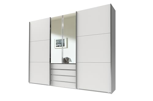 möbelando Schwebetürenschrank >Magic< in Weiss - 300x236x65cm (BxHxT) von möbelando