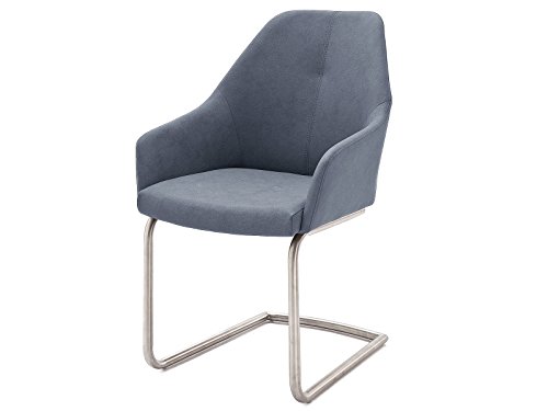 möbelando Schwingstuhl Esszimmerstuhl Schwinger Stuhl Küchenstuhl Hiva I (2-er Set) Graublau von möbelando
