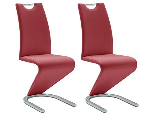 möbelando Schwingstuhl Esszimmerstuhl Schwingstühle Freischwinger Pupik I (2er Set) (Bordeaux) von möbelando